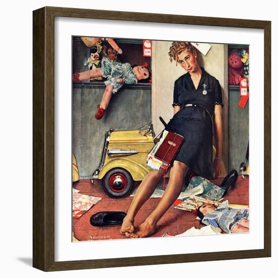 "Santa's Helper", December 27,1947-Norman Rockwell-Framed Premium Giclee Print