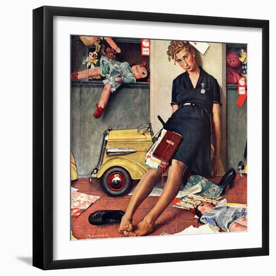 "Santa's Helper", December 27,1947-Norman Rockwell-Framed Premium Giclee Print