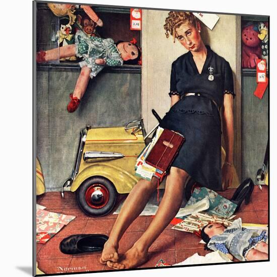 "Santa's Helper", December 27,1947-Norman Rockwell-Mounted Premium Giclee Print