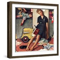 "Santa's Helper", December 27,1947-Norman Rockwell-Framed Giclee Print