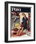 "Santa's Helper" Saturday Evening Post Cover, December 27,1947-Norman Rockwell-Framed Giclee Print