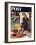 "Santa's Helper" Saturday Evening Post Cover, December 27,1947-Norman Rockwell-Framed Giclee Print