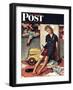 "Santa's Helper" Saturday Evening Post Cover, December 27,1947-Norman Rockwell-Framed Giclee Print