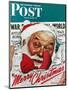 "Santa's in the News" Saturday Evening Post Cover, December 26,1942-Norman Rockwell-Mounted Giclee Print