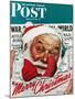 "Santa's in the News" Saturday Evening Post Cover, December 26,1942-Norman Rockwell-Mounted Giclee Print