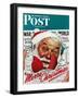 "Santa's in the News" Saturday Evening Post Cover, December 26,1942-Norman Rockwell-Framed Giclee Print