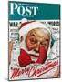 "Santa's in the News" Saturday Evening Post Cover, December 26,1942-Norman Rockwell-Mounted Giclee Print