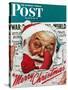 "Santa's in the News" Saturday Evening Post Cover, December 26,1942-Norman Rockwell-Stretched Canvas