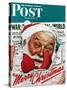 "Santa's in the News" Saturday Evening Post Cover, December 26,1942-Norman Rockwell-Stretched Canvas