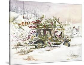 Santa's Limousine-Peggy Abrams-Stretched Canvas