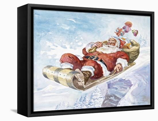 Santa's New Sleigh-Hal Frenck-Framed Stretched Canvas