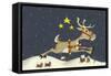 Santa's Reindeer-Margaret Wilson-Framed Stretched Canvas