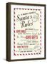 Santa's Rules Typography-Lantern Press-Framed Art Print