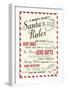 Santa's Rules Typography-Lantern Press-Framed Art Print