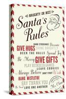 Santa's Rules Typography-Lantern Press-Stretched Canvas