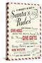 Santa's Rules Typography-Lantern Press-Stretched Canvas