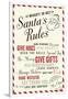 Santa's Rules Typography-Lantern Press-Framed Art Print