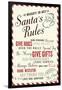 Santa's Rules Typography-Lantern Press-Framed Art Print