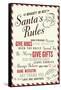 Santa's Rules Typography-Lantern Press-Framed Stretched Canvas