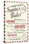 Santa's Rules Typography-Lantern Press-Stretched Canvas