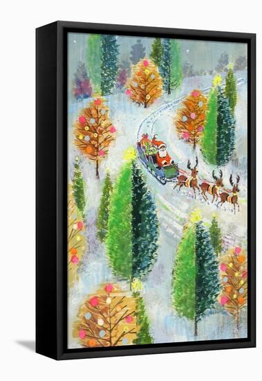 Santa's Sleigh-Stanley Cooke-Framed Stretched Canvas