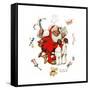 Santa’s Visitors-Norman Rockwell-Framed Stretched Canvas