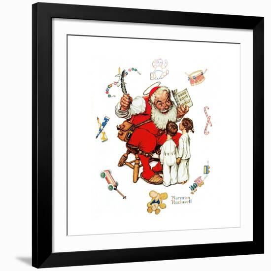 Santa’s Visitors-Norman Rockwell-Framed Giclee Print