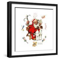 Santa’s Visitors-Norman Rockwell-Framed Giclee Print