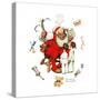 Santa’s Visitors-Norman Rockwell-Stretched Canvas