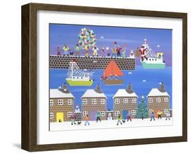 Santa's Welcome Committee-Gordon Barker-Framed Premium Giclee Print