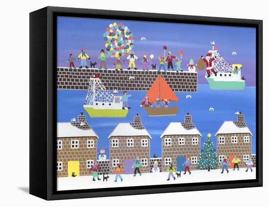 Santa's Welcome Committee-Gordon Barker-Framed Stretched Canvas