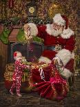 Checking His List by the Fire-Santa’s Workshop-Giclee Print