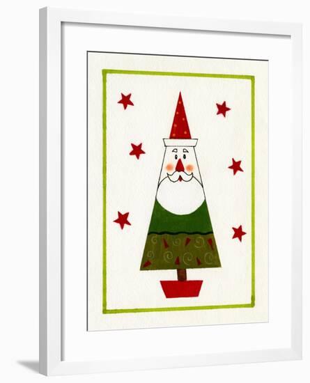 Santa Shaped Christmas Tree-Beverly Johnston-Framed Giclee Print