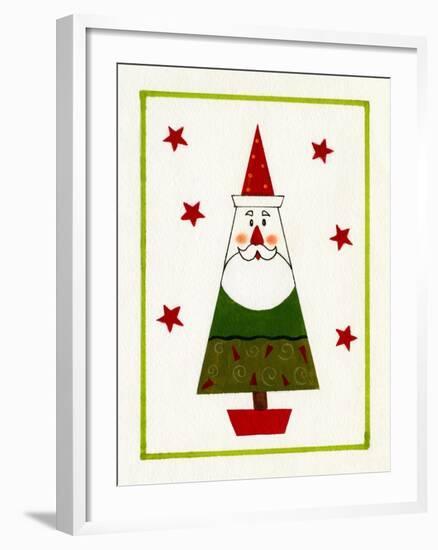 Santa Shaped Christmas Tree-Beverly Johnston-Framed Giclee Print