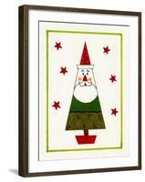 Santa Shaped Christmas Tree-Beverly Johnston-Framed Giclee Print