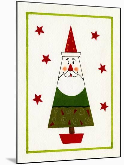 Santa Shaped Christmas Tree-Beverly Johnston-Mounted Giclee Print