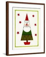 Santa Shaped Christmas Tree-Beverly Johnston-Framed Giclee Print