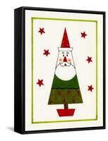 Santa Shaped Christmas Tree-Beverly Johnston-Framed Stretched Canvas