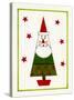 Santa Shaped Christmas Tree-Beverly Johnston-Stretched Canvas