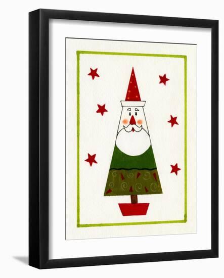 Santa Shaped Christmas Tree-Beverly Johnston-Framed Giclee Print