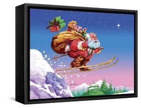 Santa Ski-Nate Owens-Framed Stretched Canvas