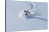 Santa Skiing at Snowbird Ski Resort, Wasatch Mountains, Utah.-James Kay-Stretched Canvas