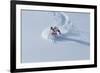 Santa Skiing at Snowbird Ski Resort, Wasatch Mountains, Utah.-James Kay-Framed Photographic Print
