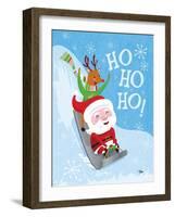 Santa Sledding-Teresa Woo-Framed Art Print