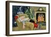 Santa Sleeping by the Fire, 1995-David Cooke-Framed Giclee Print