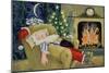 Santa Sleeping by the Fire, 1995-David Cooke-Mounted Giclee Print