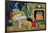 Santa Sleeping by the Fire, 1995-David Cooke-Framed Giclee Print