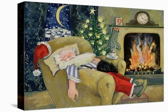 Santa Sleeping by the Fire, 1995-David Cooke-Stretched Canvas