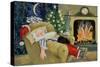 Santa Sleeping by the Fire, 1995-David Cooke-Stretched Canvas