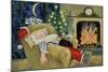 Santa Sleeping by the Fire, 1995-David Cooke-Mounted Giclee Print